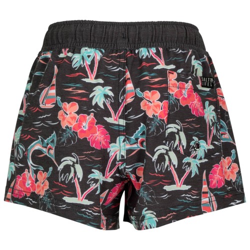 New Salt Life Girls Volley Shorts Ocean Drift Small Black - Picture 2 of 4