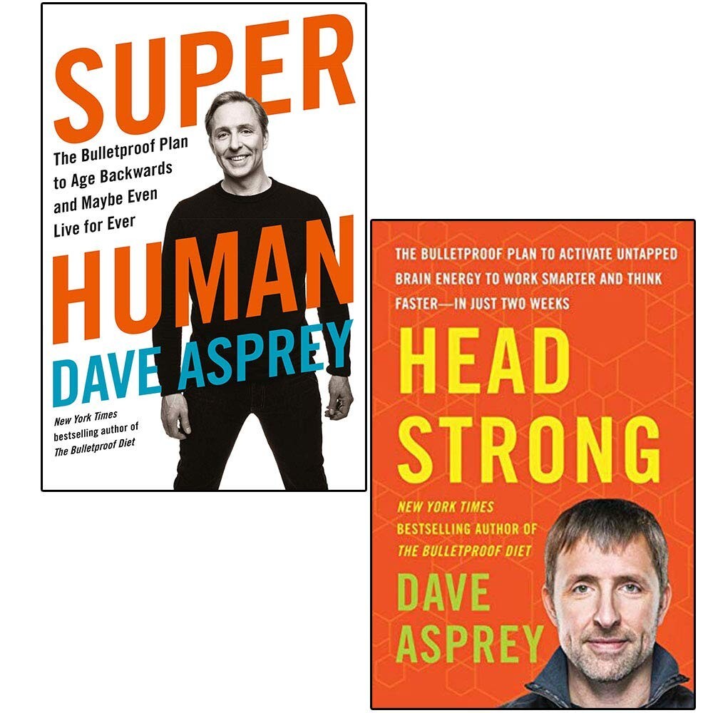 Dave Asprey 2 Books Collection Set (Head Strong and Super Human) Paperback NEW