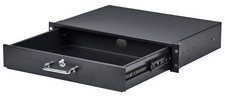 2U 19" Server Cabinet Case Rack Mount Locking DJ/IT/AV Equipment Storage Drawer