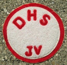 1960's Letterman Jacket Round Patch Decatur Ill. Running Reds Baseball DHS JV