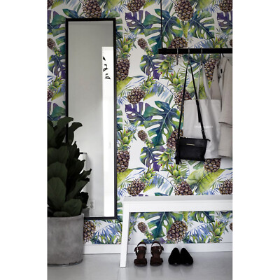 Tropical Pineapple Removable | Exotic Leaves | Watercolor Hawaiian style