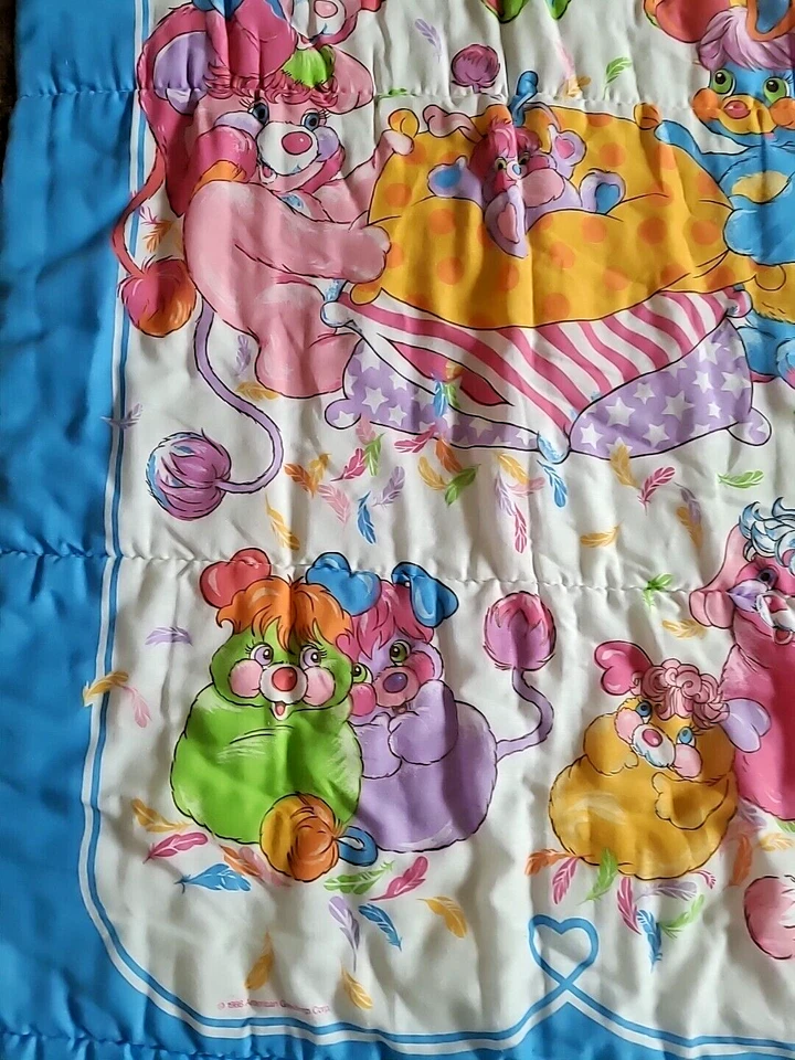 Vintage 1986 Popples Cartoon Youth Sleeping Bag Blanket 29 X 56 Retro 80s USA - Image 4 of 4