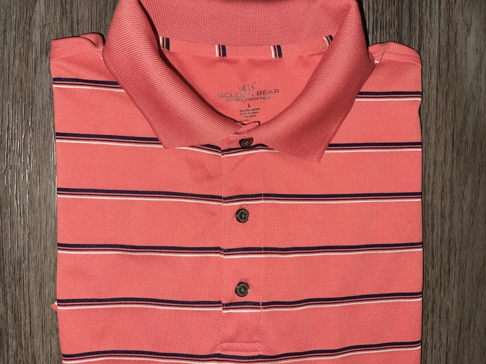Camisa polo de manga corta Golden Bear Performance para hombre talla grande LG L - USADA EN EXCELENTE ESTADO Foto 2 de 2