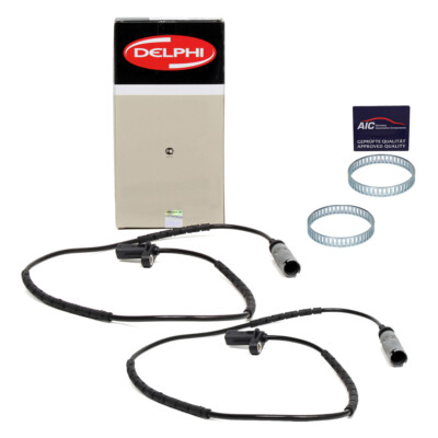 2x DELPHI Sensor Raddrehzahl + AIC ABS Ring für BMW 1er E81-88 3er E90-93 hinten