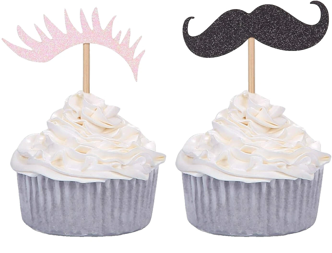 Black Cake Toppers & Cupcake Picks