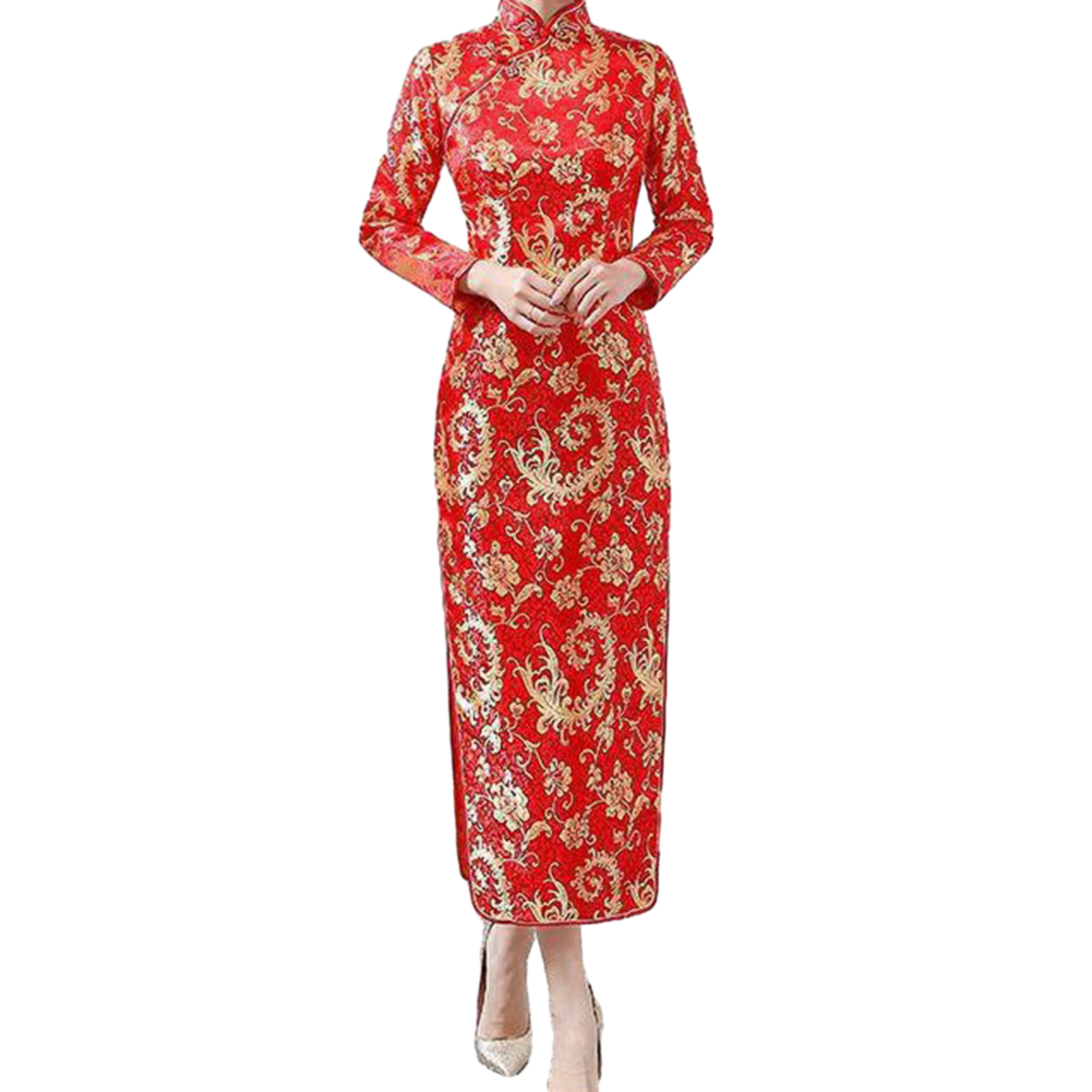 Comfortable Cheongsam Dress Skinfriendly Elegant Chinese Style Women's