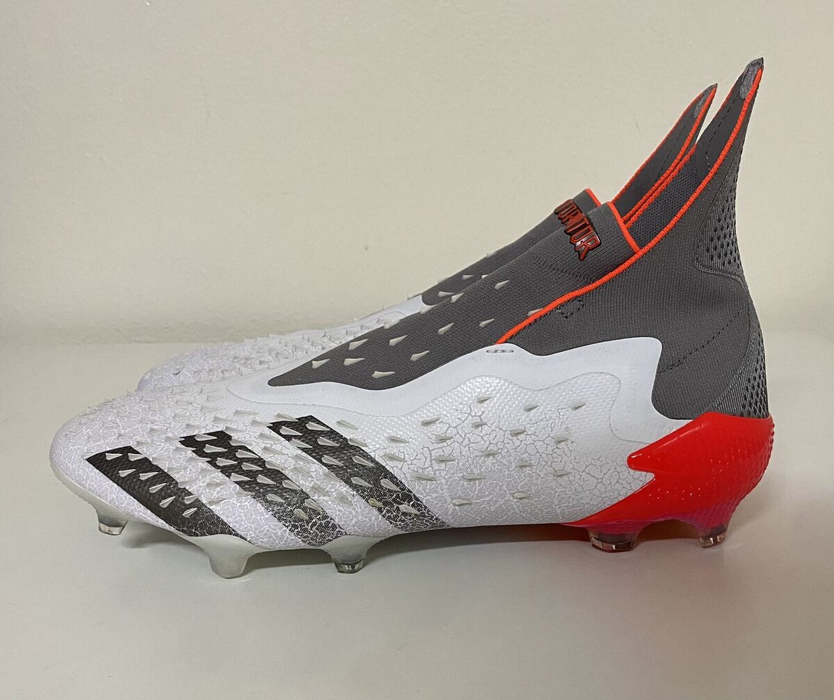 Adidas Predator Freak + FG Demonskin Mens Sz 11.5 White Grey Adidas Predator Freak + FG Demonskin Mens Sz 11.5 White Grey