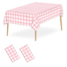 Pink Gingham Tablecloth 54 108 Inches Pink and White B06 Pink Gingham