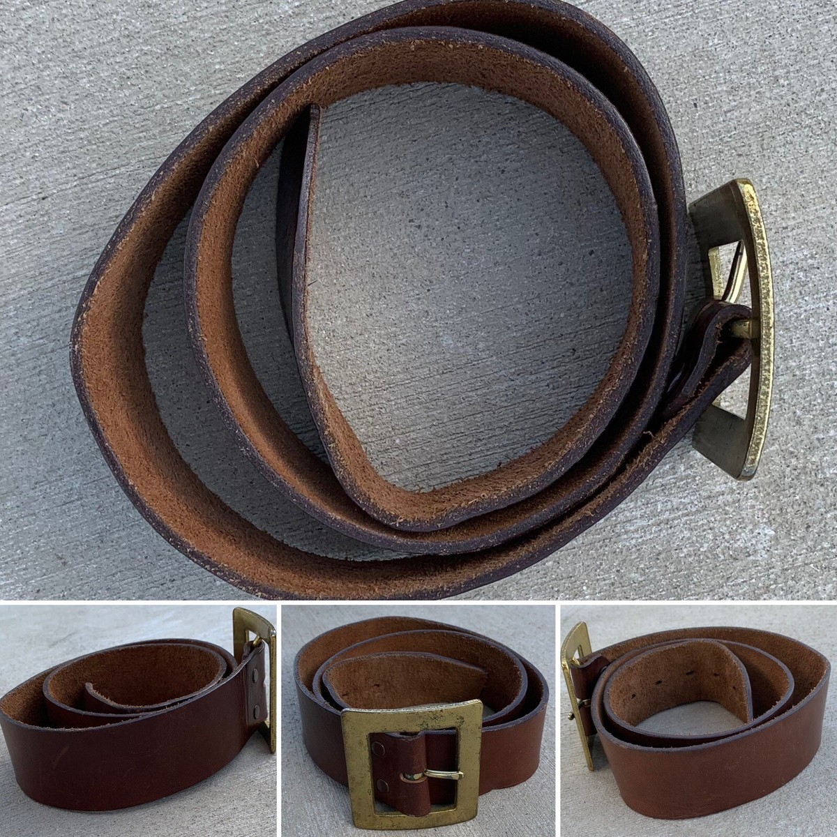bench made harness cowhide leather belt removable buckle 35  display picture 2