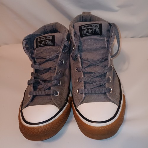 Converse Men's 8 Chuck Taylor Street Mid Hi Top Gray Cushioned Sneakers