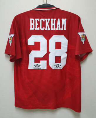1994-95 Manchester United Home S/S No.28 BECKHAM League 94 1994-95 Manchester United Home S/S No.28 BECKHAM League 94