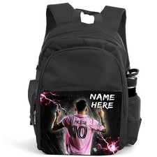 Personalised Messi Football Backpack Miami Boys School Bag Rucksack Gift NL47