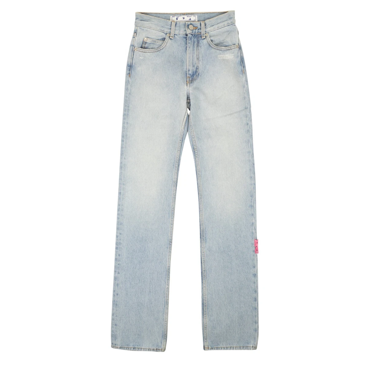 NWT OFF WHITE C O VIRGIL ABLOH Light Blue Cool Baggy Jeans Size 24 615