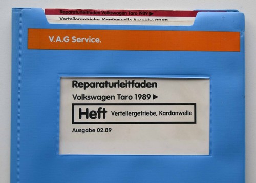 VW Taro, Verteilergetriebe und Kardanwelle, Reparaturleitfaden