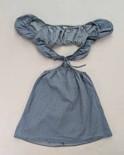 Aeropostale Women's Dress Size M Denim Cut-Out Sexy Retro Milk Maid
