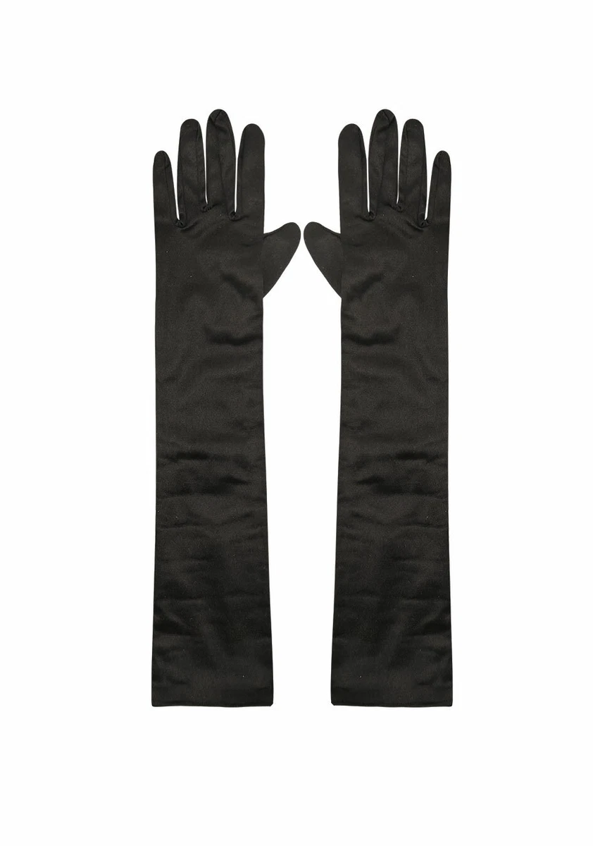 Long black best sale gloves for prom