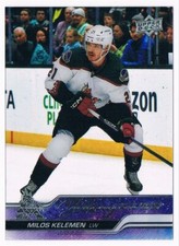 2023-24 UPPER DECK YOUNG GUNS CLEAR CUT MILOS KELEMEN ROOKIE ARIZONA COYOTES