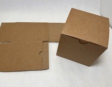 4x4x4 Kraft Color Unfolded Fold Over Top Gift Box Set of 10