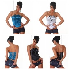 Corsetto bustino Burlesque RASO  donna stringivita bustier Top donna