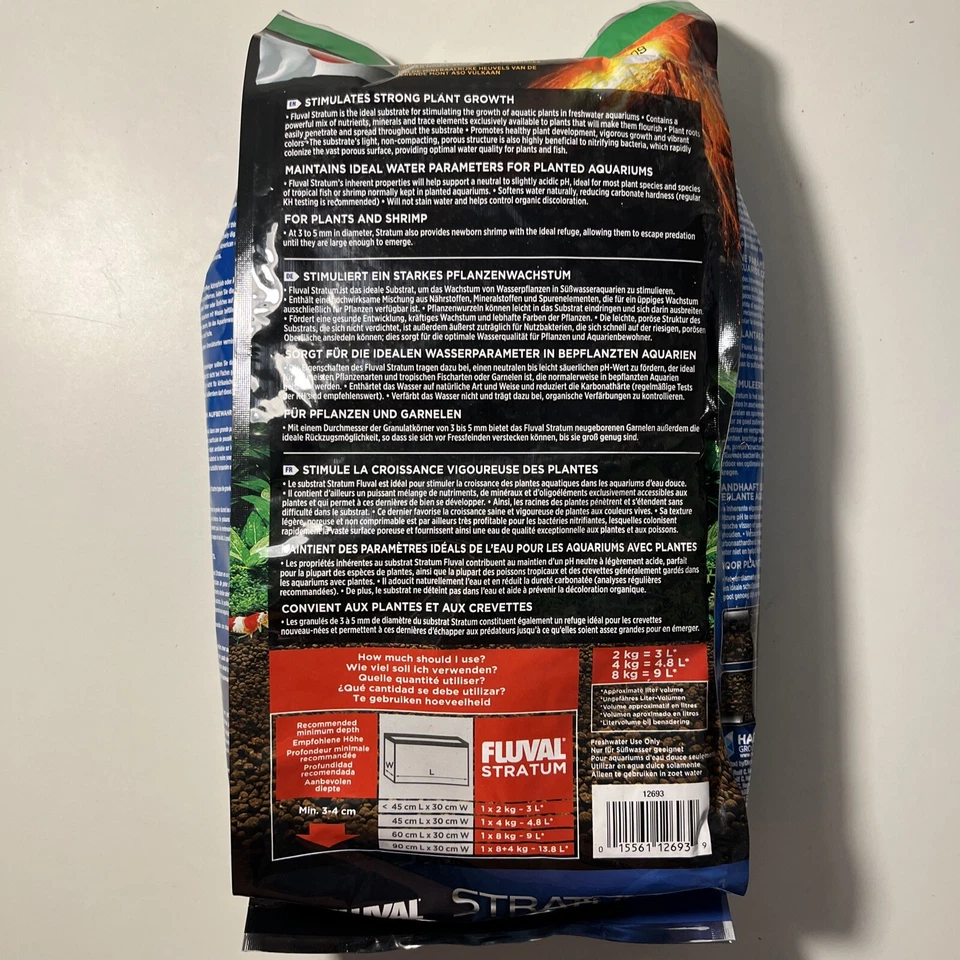 Fluval STRATO Peces Camarones Acuario SUSTRATO Grava Crecimiento de Plantas Acuáticas: 4.4 Lb Foto 2 de 4