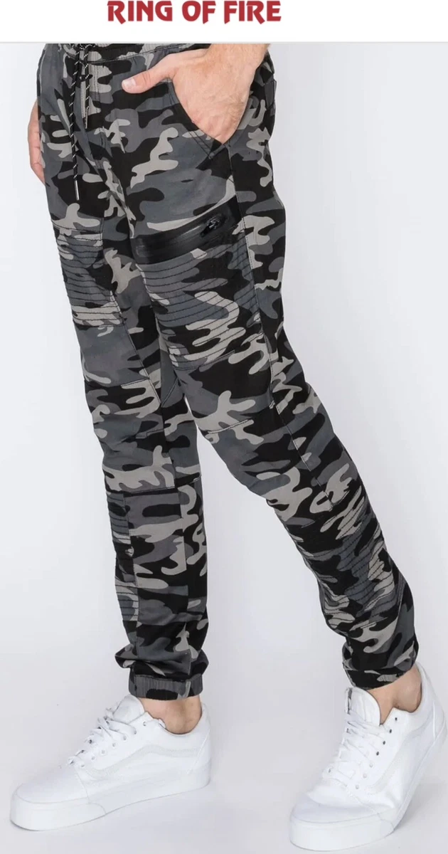 Mens grey shop camo joggers