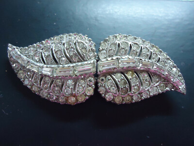 CORO / CIRO Strass Brosche Duette Kleid Clips Vintage 1940 - 50er Jahre neuwertig