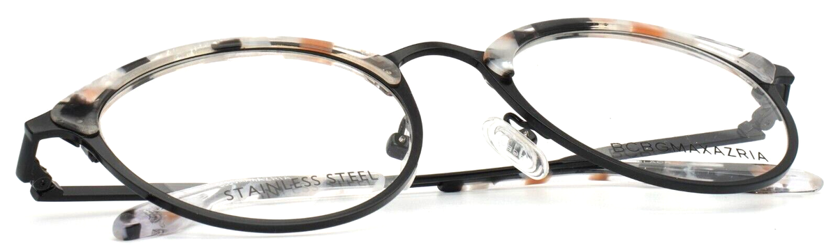 NWOT BCBGMaxAzria Astrid Black and Tortoise Round Metal-Acetate Eyeglass Frames BCBGMAXAZRIA Astrid Black EYEGLASSES FRAME 49-20-135mm B42mm  main image 4