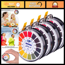 Universal pH Test Strips Roll - Full Range 0-14, 16.4 ft, 4 Rolls for Accurate T