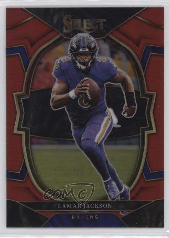 2022 Panini Select Concourse Red Prizm 43/99 Lamar Jackson #73 2ct
