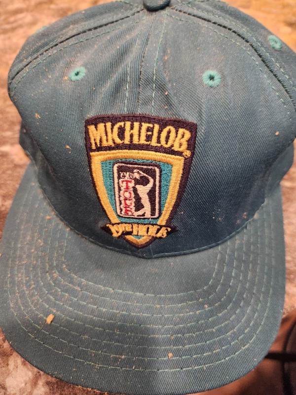 Vtg Michelob Beer  SnapBack Trucker Hat Black Gold Cap Swingster USA