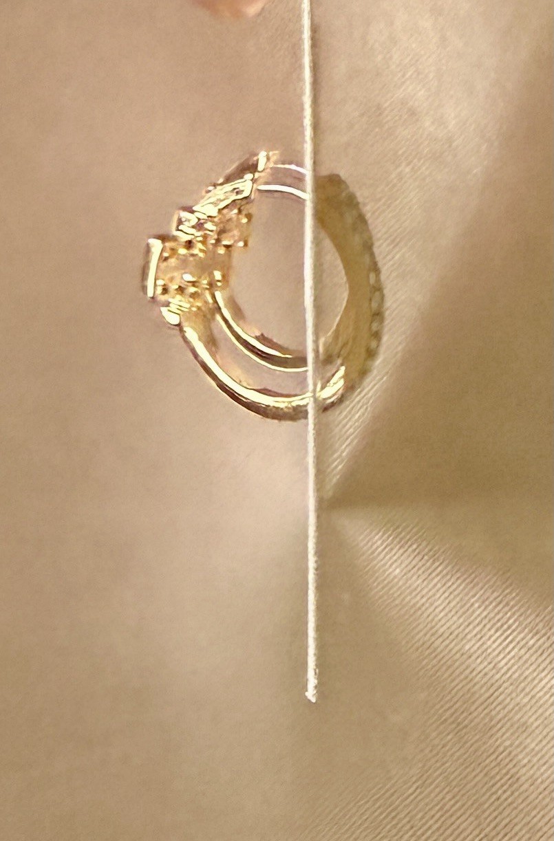 Tory Burch Gold Pave Icon Hoop Earrings Brand New With Tags thumbnail 3