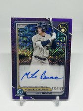 2024 Bowman Mega | Mike Boeve | Purple Mojo Refractor Auto /199 | Brewers
