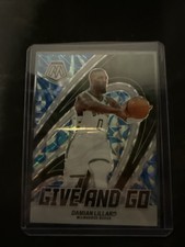 2023-24 Panini Mosaic - Give and Go Damian Lillard #2 Reactive Blue Mosaic Prizm