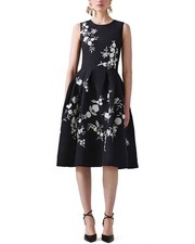 Carolina Herrera Silk Crewneck Dress Women's Black 0
