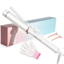 1.5 Inch Extra Large Curling Wand for Long Hair - Ceramic Tourmaline Barrel w...