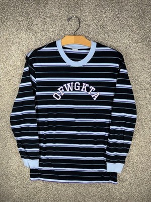 OFWGKTA Shirt Adult Medium Blue Striped Long Sleeve Donut Logo Tyler The Creator