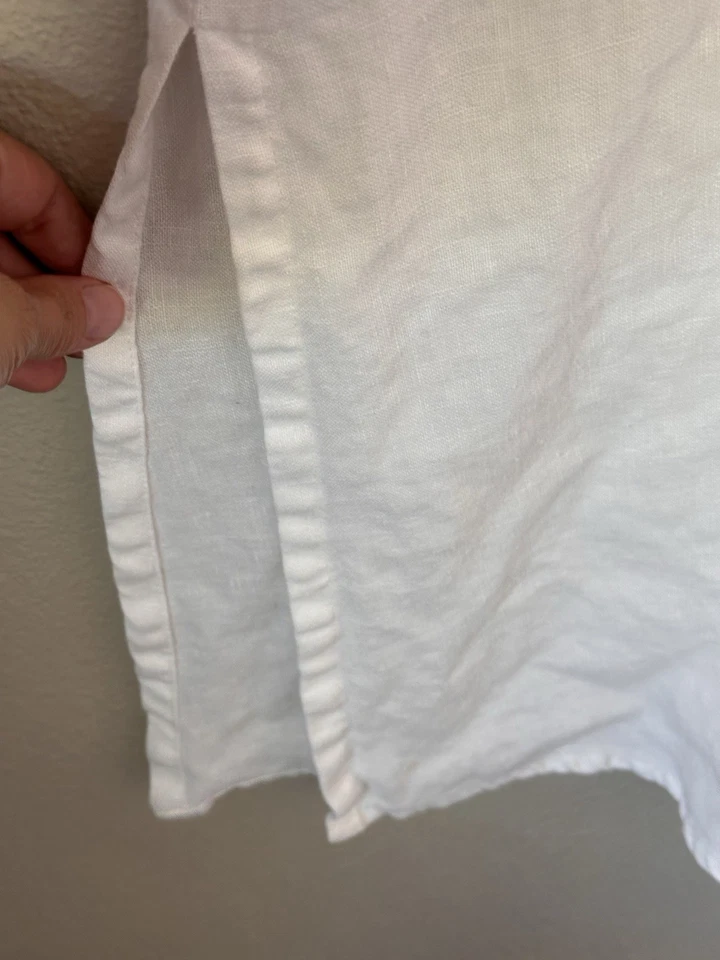 Vestido Kiko Ropa Cómoda Mujer M Blanco Lino Ligero Maxi Informal Foto 3 de 4