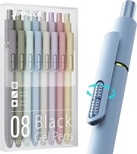 8 Pack Gel Pens Black Ink Quick Drying No Smudge Smooth Writing Fidget Pens