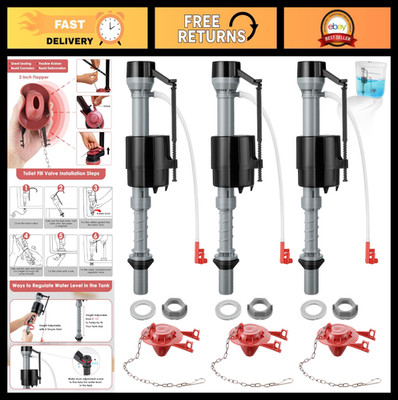 Universal Toilet Float Replacement Kit - 3 Sets, 2-Inch Flapper, Easy Install
