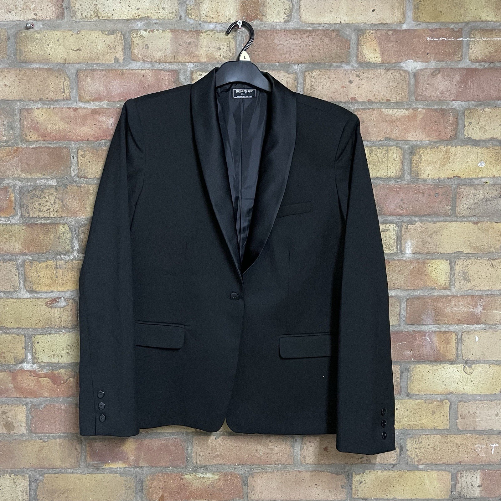 SAINT LAURENT Giacca blazer uniforme YSL Yves St Laurent nero Beaute Made in Italy taglia 48