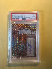 2017 Spectra Giannis Antetokounmpo #'d /5 AUTO NEON ORANGE PSA 9 Locked In (02)