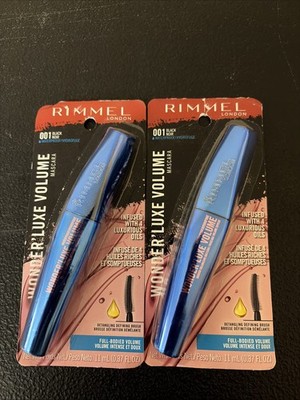 Pack of 2 RIMMEL LONDON Wonder'Luxe Volume Mascara, 001 Waterproof (Black)