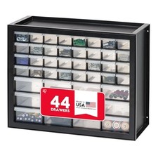 44 Drawer Small Parts Storage Cabinet Black Plastic Hardware Organizer