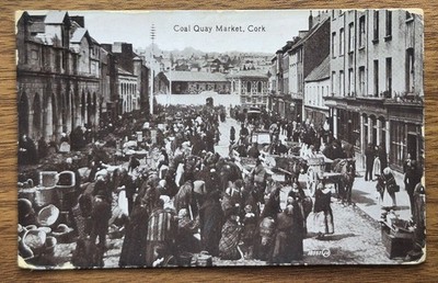 Kohlekai Markt, Kork. Vintage Schwarz-Weiß Postkarte - Shawlies