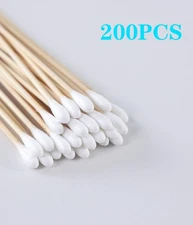 200 Count 6 Inch Long Cotton Swabs with Wooden Handles Cotton Tipped Applicat