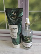 bath and body works aroma renewing forest body cream and essential oil mist