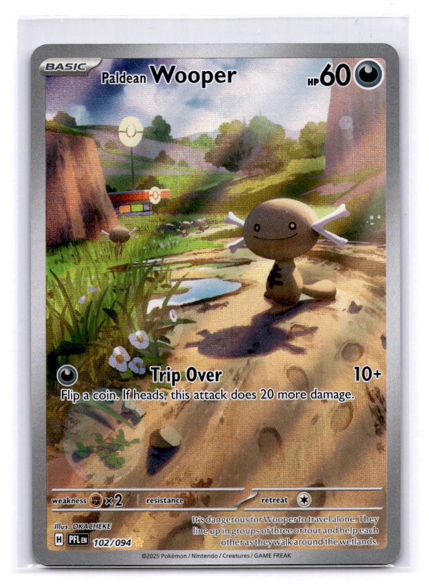Paldean Wooper Illustration Rare ME02: Phantasmal Flames 102/094 LP-NM