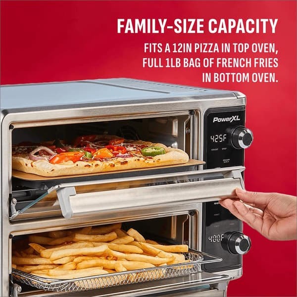 PowerXL SmartSynX Dual Door Air Fry Oven • Large Capacity 12” Pizza • FACTORY...