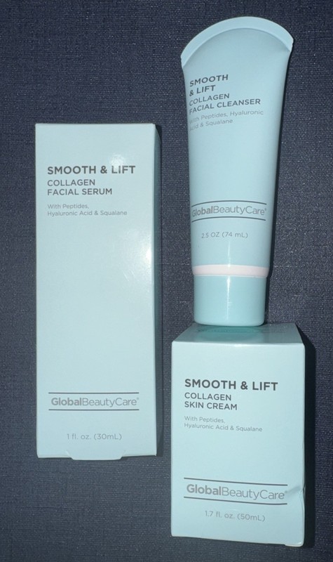 🌼3 Pc Set Global Beauty Care Collagen Smooth & Lift Set Cleanser Serum & Cream
