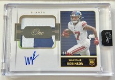 2022 Panini One Rookie Dual Patch Autographs Gold Wan'Dale Robinson #41 Giants